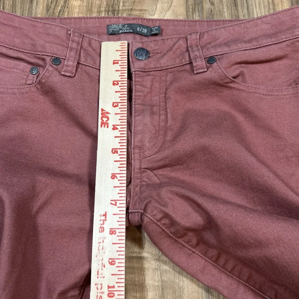 Prana Jeans Womens 6/28 Heather Red Skinny Outdoors Stretch Zip Fly - Picture 8 of 9